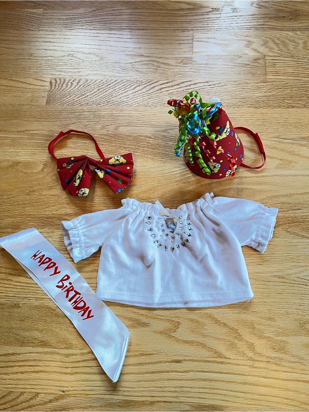 Build A Bear Birthday Shirt, Hat, Sash and Bow tie set (Bear not included) - Picture 2 of 2